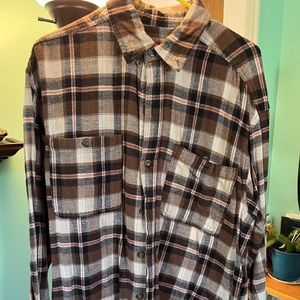 Avett Brothers embroider long sleeve flannel shirt. Size LT